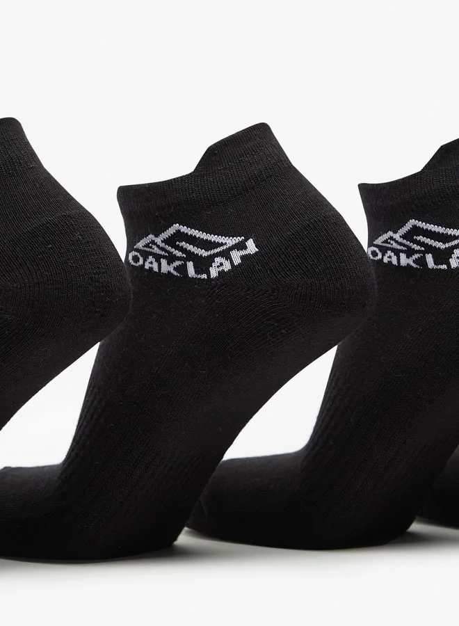 OAKLAN Men's Logo Print Ankle Length Sports Socks - Set of 5