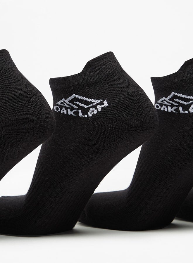 OAKLAN Men's Logo Print Ankle Length Sports Socks - Set of 5 - Image 4
