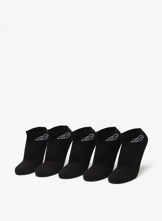 OAKLAN Men's Logo Print Ankle Length Sports Socks - Set of 5 - Image 1