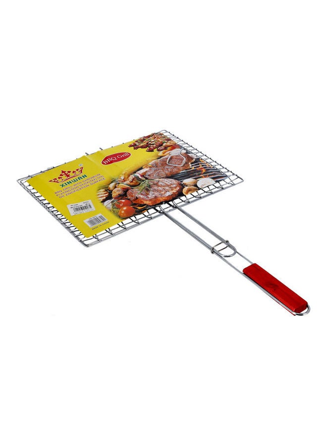 Royalford Foldable Portable Stainless Steel Barbecue Grill Indoor And Outoor Silver/Red 30x40x70cm - Image 5