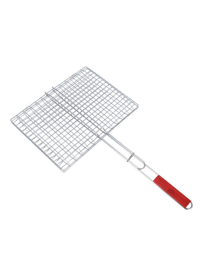 Royalford Foldable Portable Stainless Steel Barbecue Grill Indoor And Outoor Silver/Red 30x40x70cm - Image 2