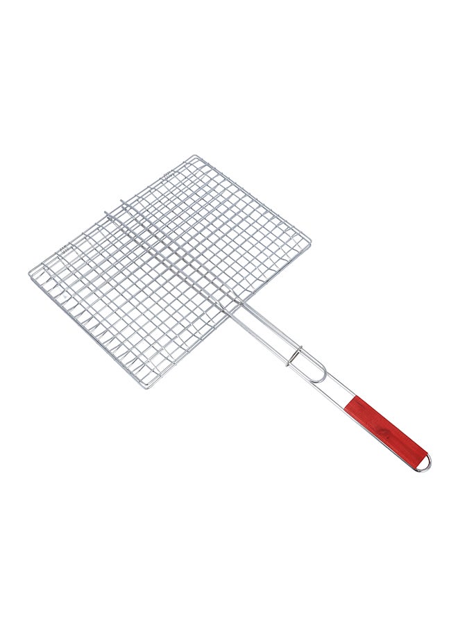 Royalford Foldable Portable Stainless Steel Barbecue Grill Indoor And Outoor Silver/Red 30x40x70cm - Image 1