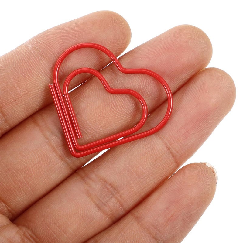 مشابك ورق على شكل قلب أحمر 80 قطعة لملاحظات الزفاف وتنظيم المخطط والمكتب - Image 4