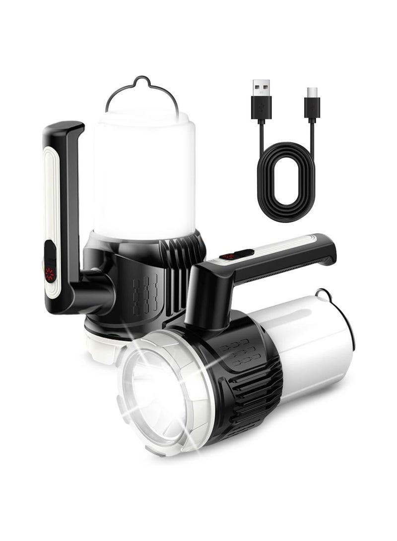 Rechargeable LED Camping Lights, 1500 Lumen Fast Direct Charge Camping Torch with 6 Modes, Waterproof Outdoor Spotlight Searchlight Flashlight for Power Outage Hiking Camping - Image 1