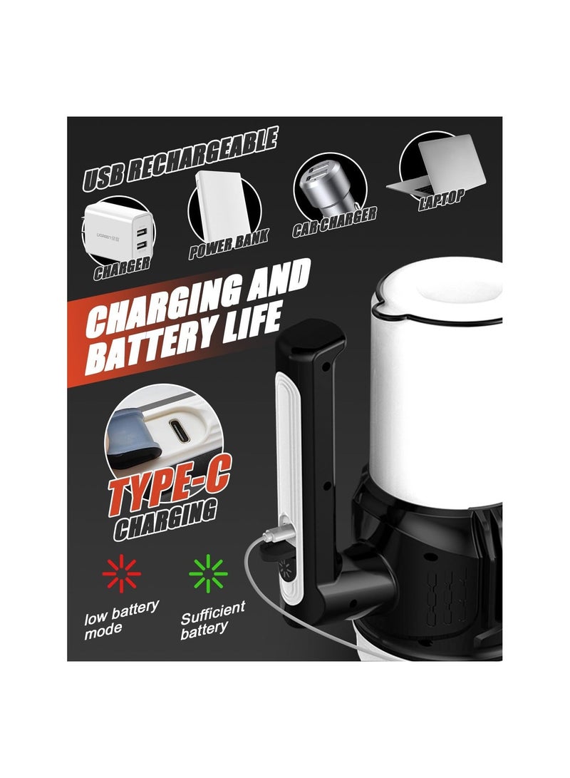 Rechargeable LED Camping Lights, 1500 Lumen Fast Direct Charge Camping Torch with 6 Modes, Waterproof Outdoor Spotlight Searchlight Flashlight for Power Outage Hiking Camping - Image 4