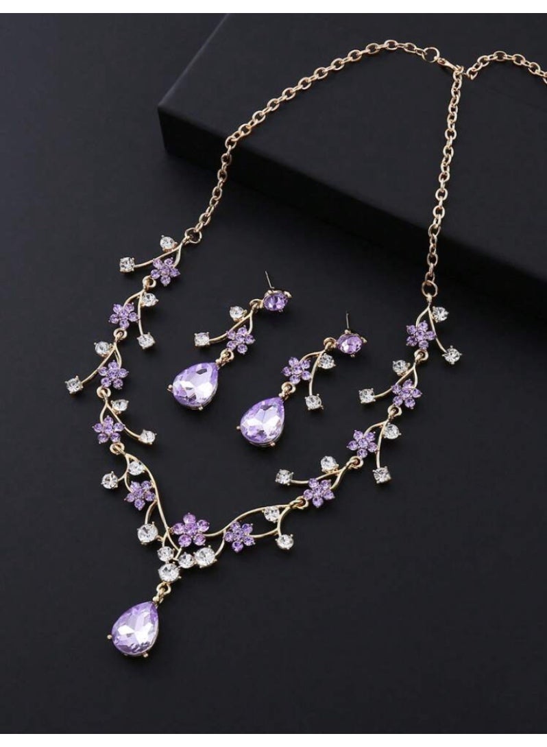 JewelryPalace Amazing Trendy Women's Zirconia Necklace And Earrings Jewellery Set  - Image 2