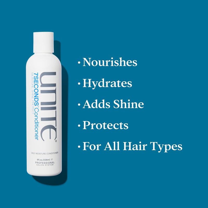 UNITE Hair - 7SECONDS Conditioner â€“ Moisture-Enriched, Color-Safe Professional Conditioner â€“ Hydrates, Detangles, Protects from UV & Heat Damage, Enhances Shine, Paraben-Free & Sulfate-Free, 8 Fl Oz - Image 2