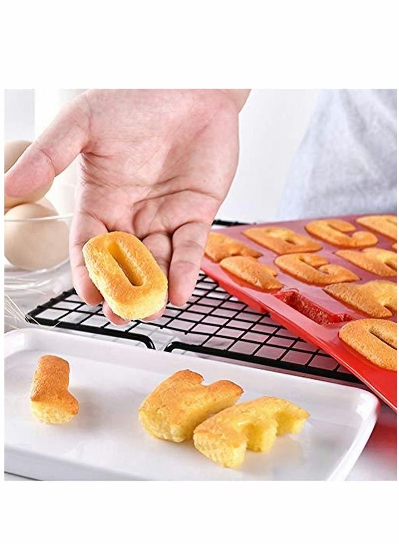 Excefore Silicone letters Cake Mold Large Alphabet Chocolate Silicone Baking Mold,BPA Free Non-Stick (26 Cavities) - Image 5