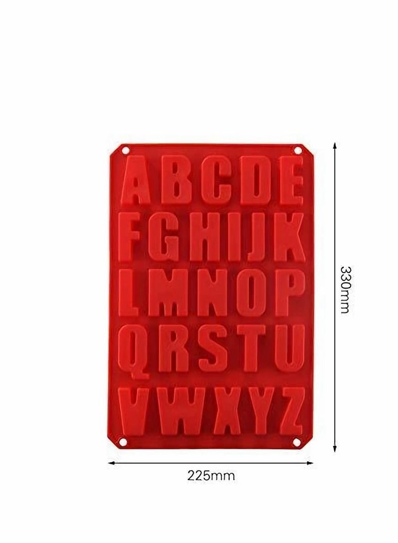 Excefore Silicone letters Cake Mold Large Alphabet Chocolate Silicone Baking Mold,BPA Free Non-Stick (26 Cavities) - Image 2
