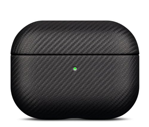 LOPIE Handmade Compatible with AirPods Pro 3rd Generation Case Cover Not for Pro 2nd Gen Made of Vegan Leather Carbon Fiber Style Protective Hard Shell Cover for AirPods Pro 3 Black - Image 1