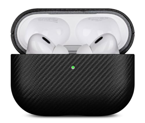 LOPIE Handmade Compatible with AirPods Pro 3rd Generation Case Cover Not for Pro 2nd Gen Made of Vegan Leather Carbon Fiber Style Protective Hard Shell Cover for AirPods Pro 3 Black - Image 3