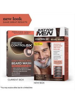 Just For Men شامبو غسول اللحية لتقليل اللون الرمادي من جست فور مين كونترول جي إكس، يلون الشارب واللحية تدريجيًا، ويترك شعر الوجه أكثر نعومة وامتلاءً، 118 مل - عبوة من قطعة واحدة  - Image 2