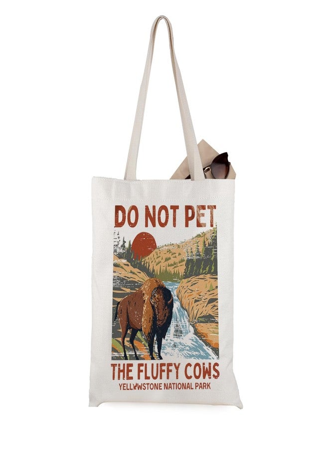 WCGXKO Yellowstone National Park Tote Bag Retro American Bison Gift for Bison & Buffalo Lovers (Yellowstone Tote) - Image 1