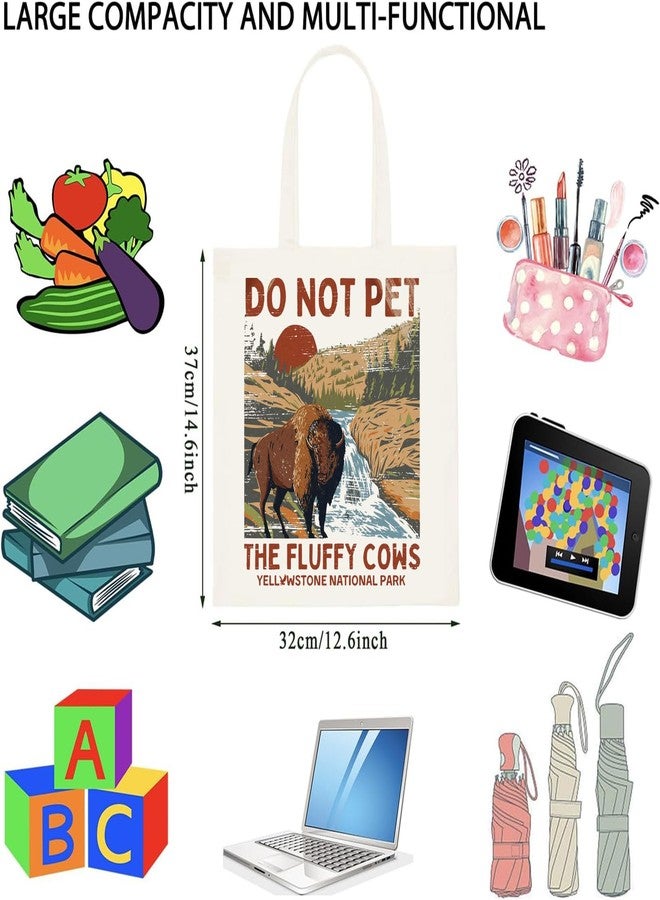 WCGXKO Yellowstone National Park Tote Bag Retro American Bison Gift for Bison & Buffalo Lovers (Yellowstone Tote) - Image 2