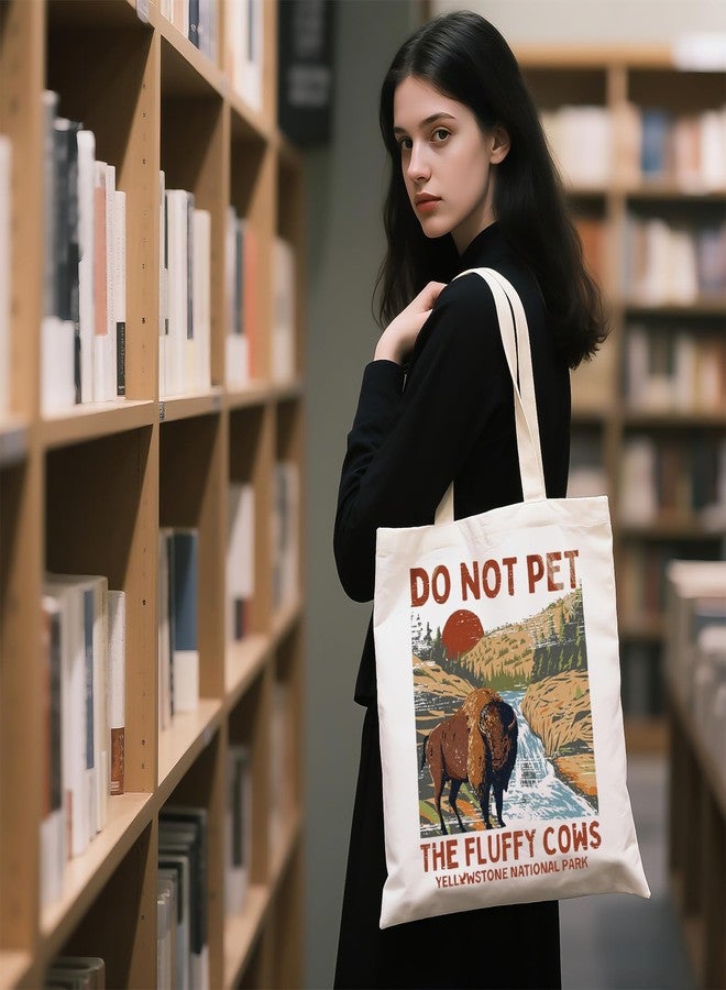 WCGXKO Yellowstone National Park Tote Bag Retro American Bison Gift for Bison & Buffalo Lovers (Yellowstone Tote) - Image 5