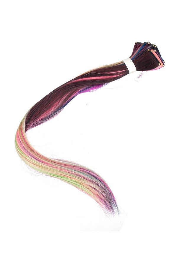 سواك وصلات شعر SWACC مستقيمة بلون واحد، 12 قطعة، خصلات شعر للحفلات، خصلات شعر صناعية ملونة (أومبري، 12 لونًا) - Image 2