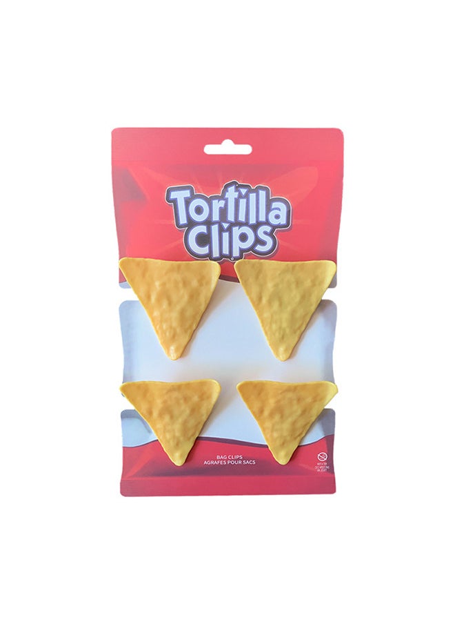 Jourvent - 4-Piece Potato Chip Design Food Sealing Clips Bag Clips Keeping Clamp Sealer Red - Image 1