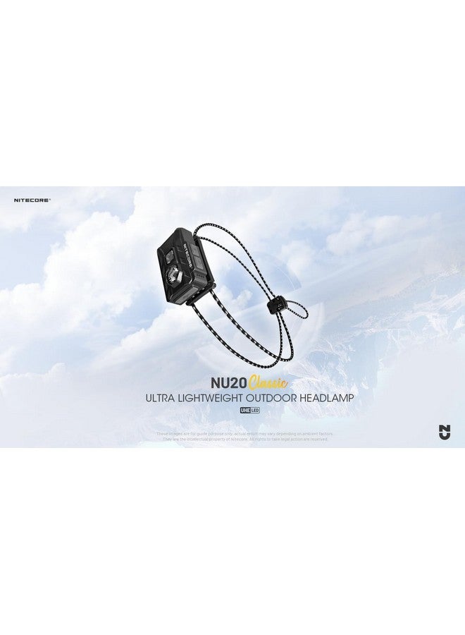 NITECORE Nu20 Classic Ultralight Headlamp, 360 Lumen Usb-C Rechargeable Lightweight For Backpacking, Camping, Running With Auxilary White And Red Light - Image 3