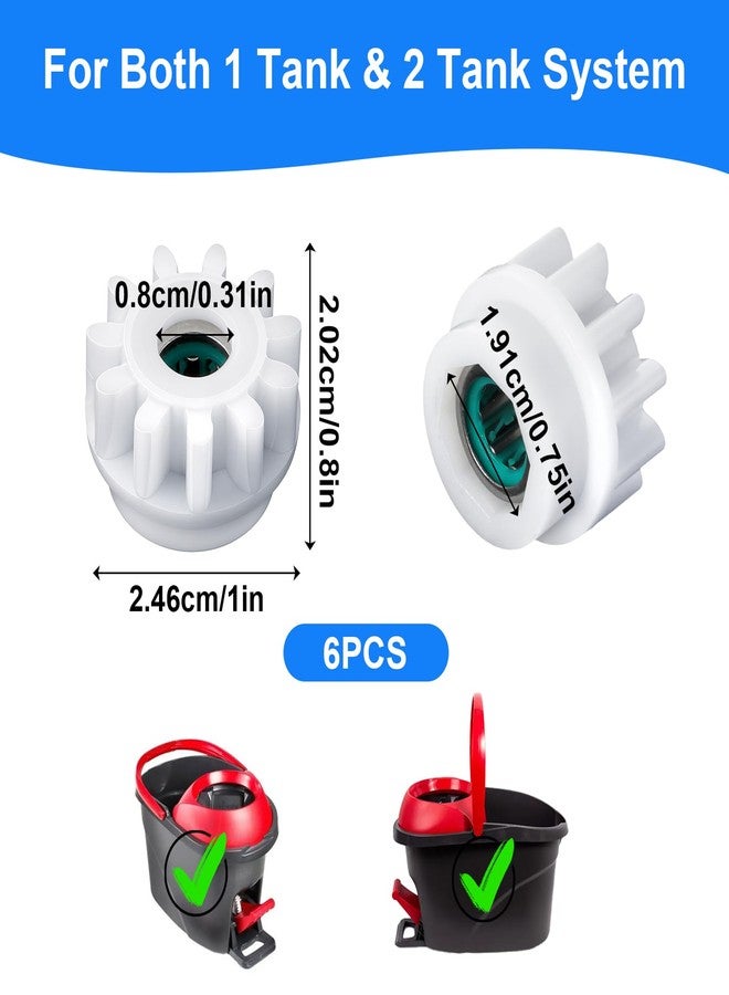 LLOUSSAK 6Pcs Spin Mop Replacement Parts, Spin Mop Bucket Clutch Bearing Gear Replacement Compatible with Ocedar, One Way Bearing Bucket Gears Pedal Repair Replacement for Vileda and More Rotation Mop - Image 2