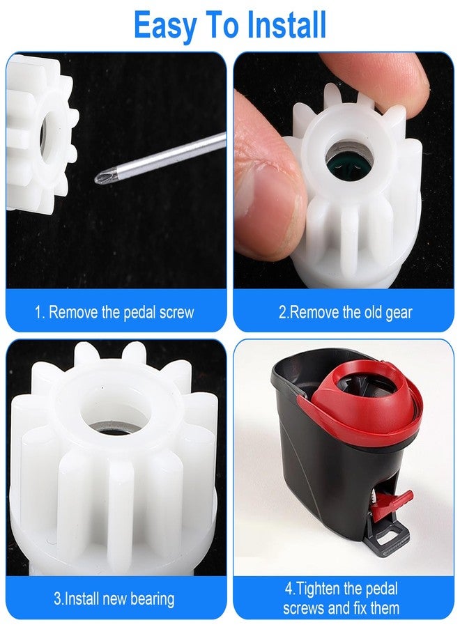 LLOUSSAK 6Pcs Spin Mop Replacement Parts, Spin Mop Bucket Clutch Bearing Gear Replacement Compatible with Ocedar, One Way Bearing Bucket Gears Pedal Repair Replacement for Vileda and More Rotation Mop - Image 4