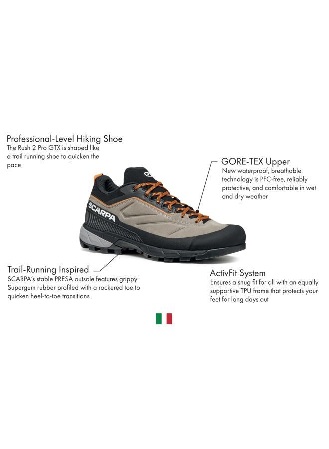 SCARPA Men's Rapid XT Leather Hiking & Approach Shoes, Taupe/Rust Orange, 11-11.5 - Image 2