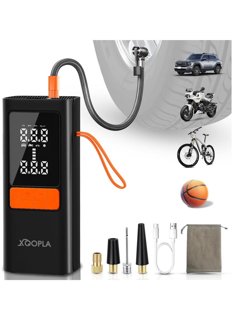 Xoopla Tire Inflator Portable 150PSI Air Compressor 6000mAh Car Air Pump with Digital LCD Display 5 Modes Electric Pump for Car Bike Ball Motorcycle  - Image 1