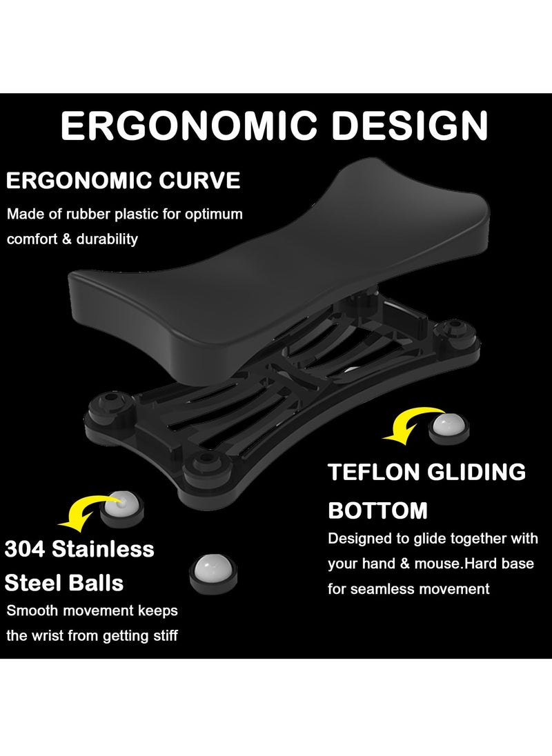 Excefore - Ergonomic Gliding Palm Rest, Sliding Wrist Pad with 4 Scroll Wheels, Moves with Mouse, Carpal Tunnel Relief, Typing Support for Computer, Laptop, Mac, Lightweight Office Aid - Image 1