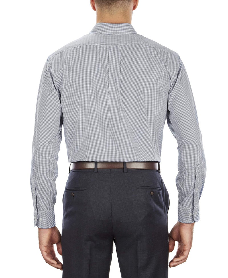 Van Heusen Men's Regular Fit Gingham Button Down Collar Dress Shirt, Black, Medium - Image 2