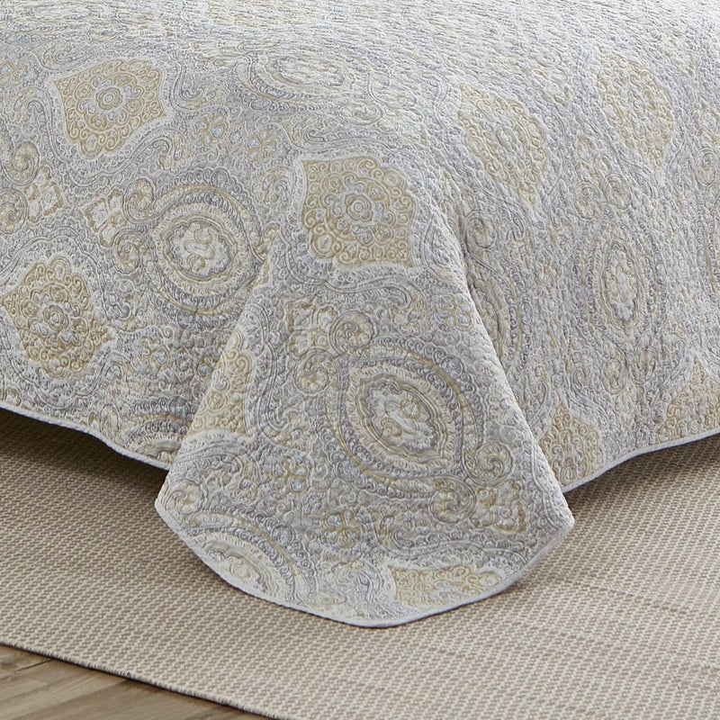 Tommy Bahama - King Quilt Set, Reversible Cotton Bedding with Matching Shams, Coastal Bedspread, Super Soft Bedding Set (Turtle Cove Grey, King) - Image 3