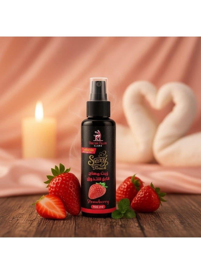 Dr. Filler Tasty massage oil with a strawberry flavor, 130g - Image 1