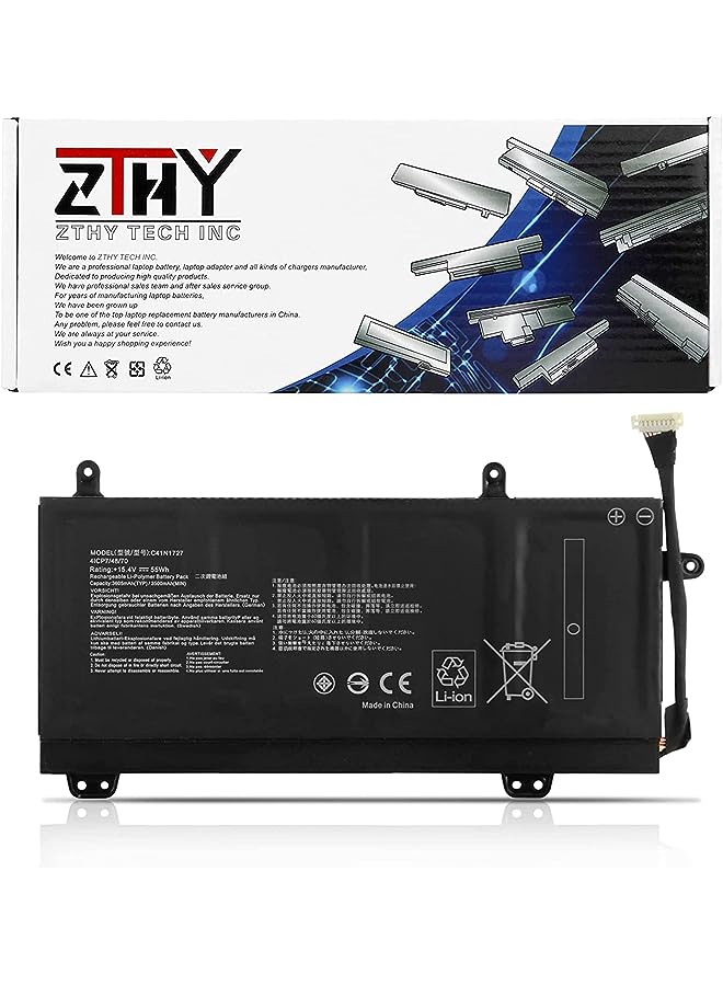 ZTHY New C41N1727 Laptop Battery Replacement For Asus Zephyrus Gm501 Gm501G Gm501Gm Gm501Gs Rog Gu501 Gu501Gm Gm501G-Sei006T Gm501Gs-Ei015T Series Notebook 0B200-02900000 15.4V 55Wh - Image 1