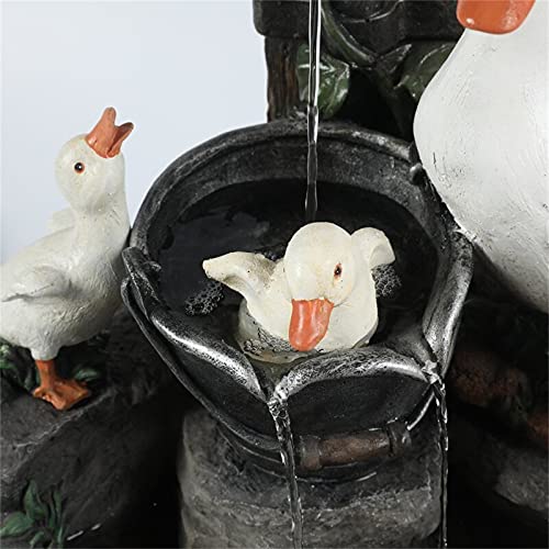 Namzi Outdoor Duck Fountain Ornaments with Solar Light, Garden Duck/Squirrel Statue, Yard Art Water Fountain Decoration, for Lawn Yard Patio Pond or Yard，5.91inx3.94in - Image 2