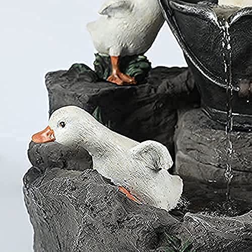 Namzi Outdoor Duck Fountain Ornaments with Solar Light, Garden Duck/Squirrel Statue, Yard Art Water Fountain Decoration, for Lawn Yard Patio Pond or Yard，5.91inx3.94in - Image 3