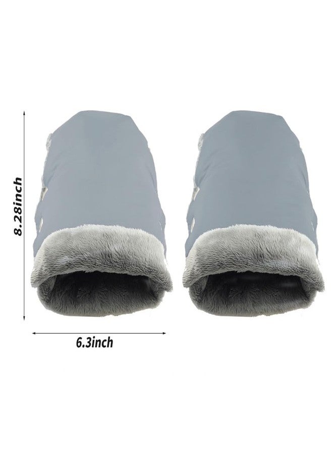 AmFor 1 Pair Baby Stroller Gloves,Stroller Hand Muff Warm Gloves,Extra Thick Warm Waterproof Anti-Freeze Gloves for Parents Caregivers Carriage Handmuffs Stroller Accessories (Grey) - Image 2