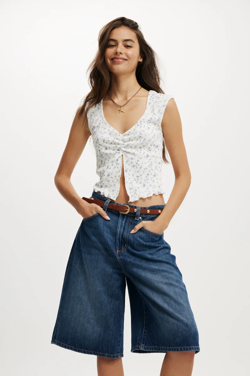 Cotton On LYOCELL WIDE DENIM JORT
