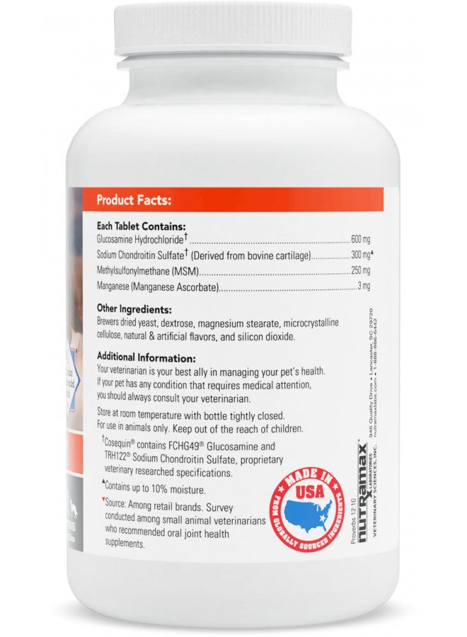 COSEQUIN Nutramax Cosequin Maximum Strength Joint Health Supplement for Dogs - With Glucosamine, Chondroitin, and MSM, 132 Chewable Tablets  - Image 2