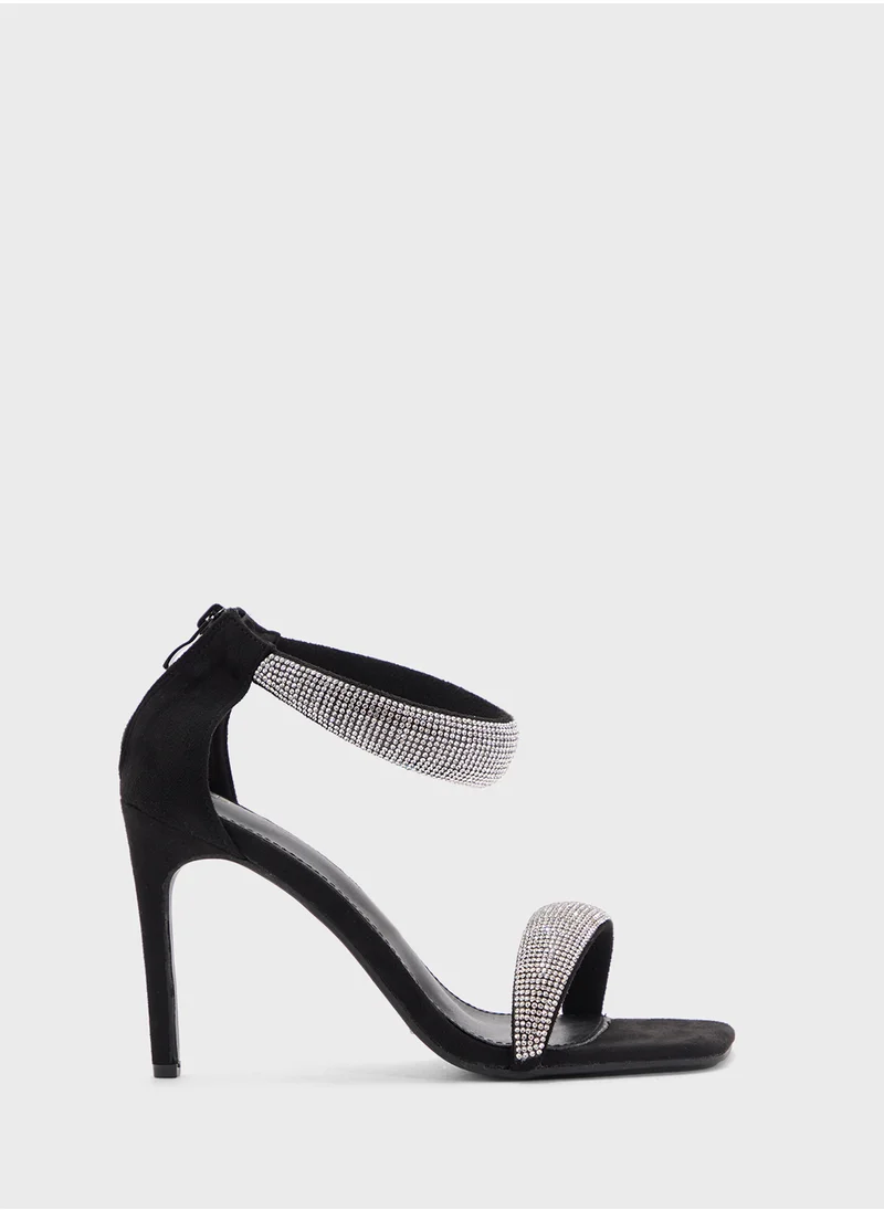 جينجر Stiletto Heel Sandal With Embellished Strap