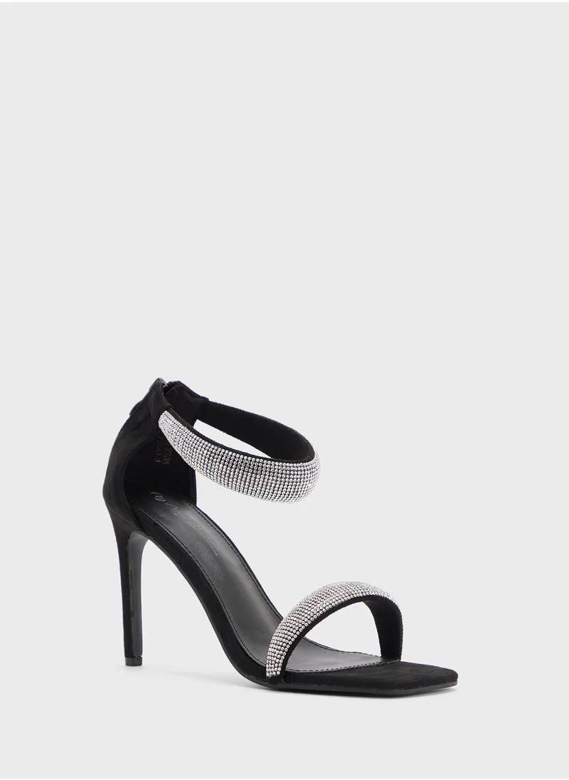 جينجر Stiletto Heel Sandal With Embellished Strap