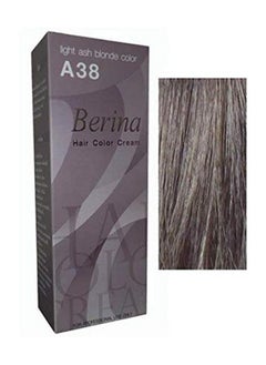 Berina Permanent Hair Dye Color Cream A38 Light Ash Blonde Color Made In Thailand.(By Ppr)  - Image 1