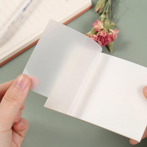 Cubic White Transparent Sticky Note Pad – 150 Sheets | Reusable & Waterproof Memo Pad for Office, Study, Journaling & Planning | Smooth Writing Surface & Easy Peel Adhesive - Image 3