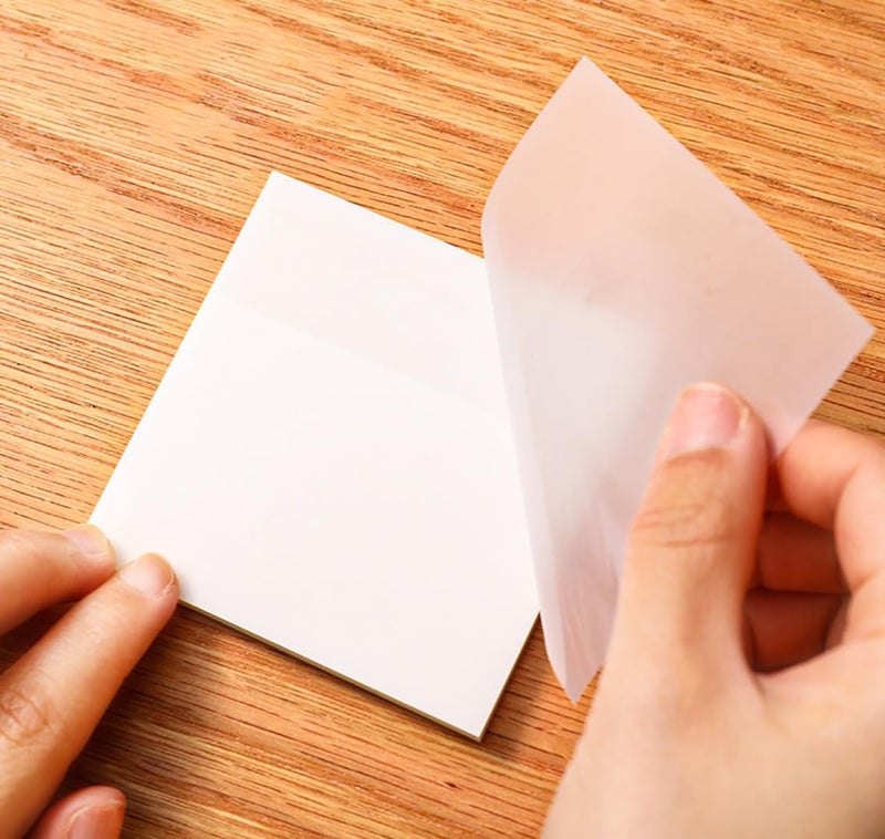 Cubic White Transparent Sticky Note Pad – 150 Sheets | Reusable & Waterproof Memo Pad for Office, Study, Journaling & Planning | Smooth Writing Surface & Easy Peel Adhesive - Image 2