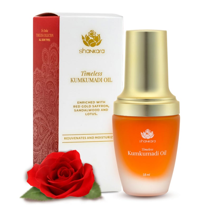 Shankara Kumkumadi Oil with Pure Saffron and Ayurvedic Herbs (Rose Aroma 18ml) - Image 1