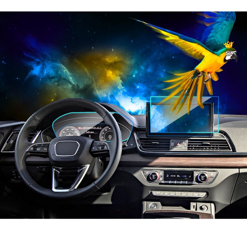 EUEKY 2pcs 2024 2025 Audi Q5 A5 Sportback Screen Protector for 2021-2024 Audi Q5 (Sportback) 2020-2024 A4 A5(Sportback) 10.1''Nav.&12.3''Dashboard Touchscreen 2024 Q5 A5 Tempered Glass Protection Film - Image 1