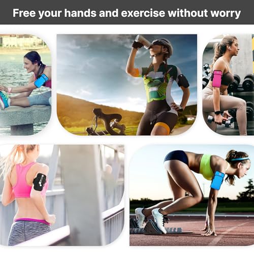 Avkoohum Running Armband, Adjustable Sports Band for Jogging, iPhone Workout Armband, Cell Pouch for Exercise Men Women (Black) - Image 5