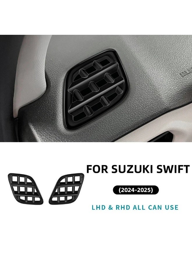KUNGKIC Black ABS Carbon Fiber Style Cover For Suzuki SWIFT 2024 20 Car Air Outlet Central Control Dashboard Frame Interior Accessories - Image 1