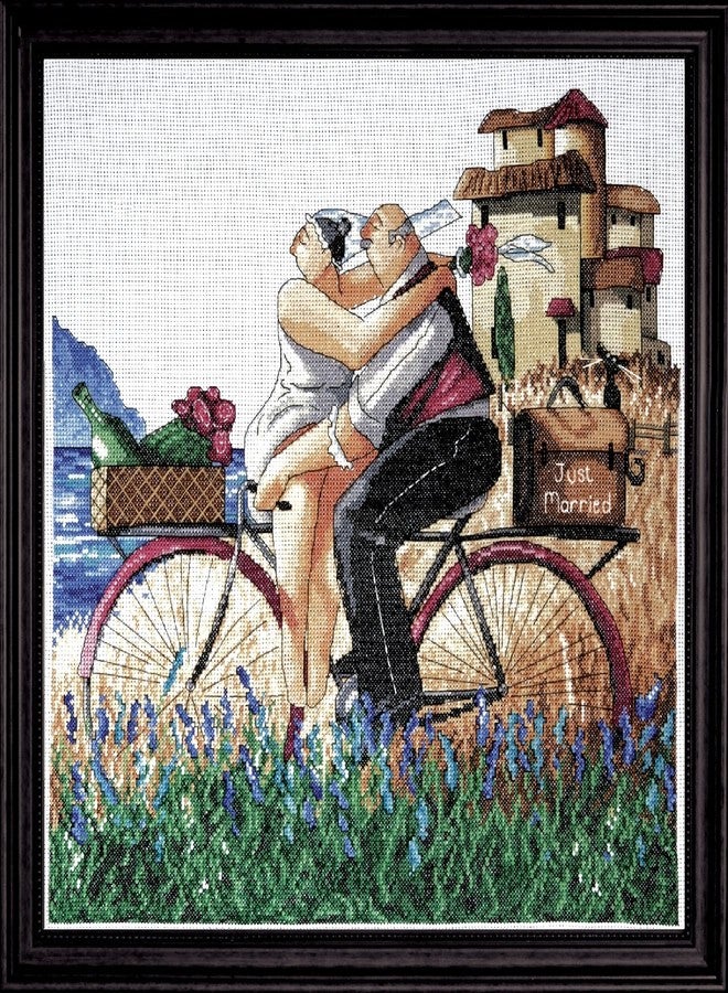 Design Works Crafts Tobin 1655-1007 Just Married Counted Cross Stitch Kit-14"X14" 14 Count
