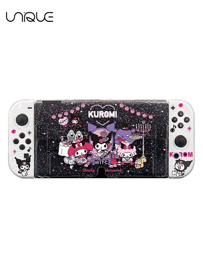 Unique - Glitter Little Devil Rabbit Protective Case for Nintendo Switch 6.2 inch, Cute Bling Clear Soft TPU Slim Cover, Kawaii Dockable Case for NS Console and Joy-Con Controller - Anti-Scratch - Image 1