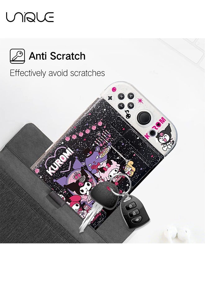 Unique - Glitter Little Devil Rabbit Protective Case for Nintendo Switch 6.2 inch, Cute Bling Clear Soft TPU Slim Cover, Kawaii Dockable Case for NS Console and Joy-Con Controller - Anti-Scratch - Image 1