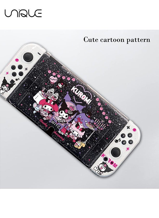 Unique - Glitter Little Devil Rabbit Protective Case for Nintendo Switch 6.2 inch, Cute Bling Clear Soft TPU Slim Cover, Kawaii Dockable Case for NS Console and Joy-Con Controller - Anti-Scratch - Image 1