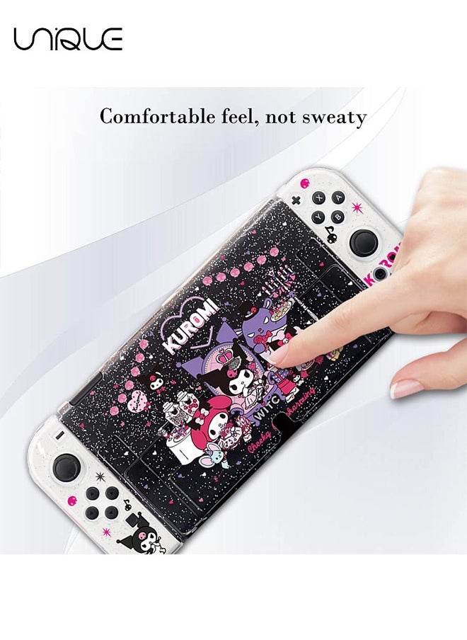 Unique - Glitter Little Devil Rabbit Protective Case for Nintendo Switch 6.2 inch, Cute Bling Clear Soft TPU Slim Cover, Kawaii Dockable Case for NS Console and Joy-Con Controller - Anti-Scratch - Image 1